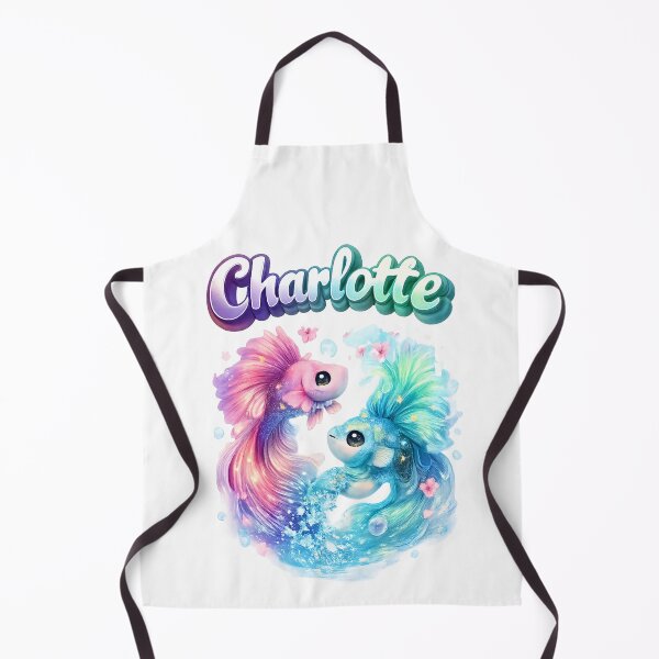 Item preview, Charlotte Pisces – Cute Twin Fish Fantasy Zodiac Name Art designed and sold by AlexLineArt.