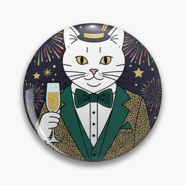 Item preview, Elegant Cat Celebrating New Year in Style designed and sold by Fandom Universe.