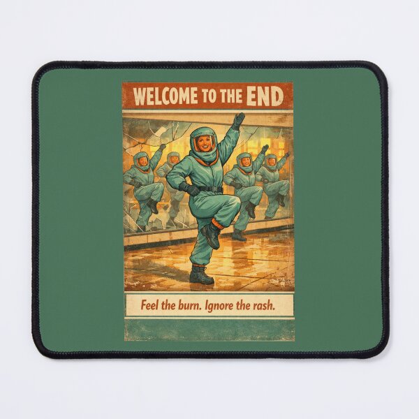 Item preview, Welcome to the End – Retro Apocalyptic Hazmat Aerobics Poster designed and sold by VoglR.