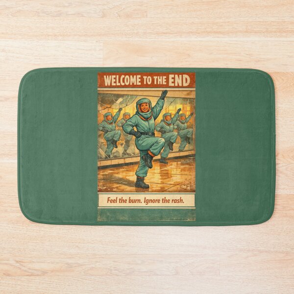 Item preview, Welcome to the End – Retro Apocalyptic Hazmat Aerobics Poster designed and sold by VoglR.