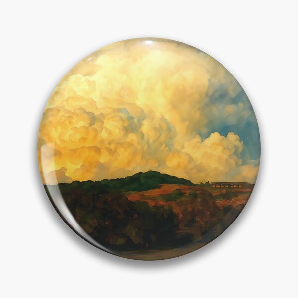 Item preview, Dramatic Storm Clouds Over Golden Countryside – Watercolor Landscape Art designed and sold by M.ALK.Watercolor.