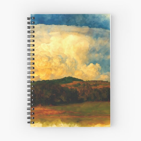 Item preview, Dramatic Storm Clouds Over Golden Countryside – Watercolor Landscape Art designed and sold by M.ALK.Watercolor.