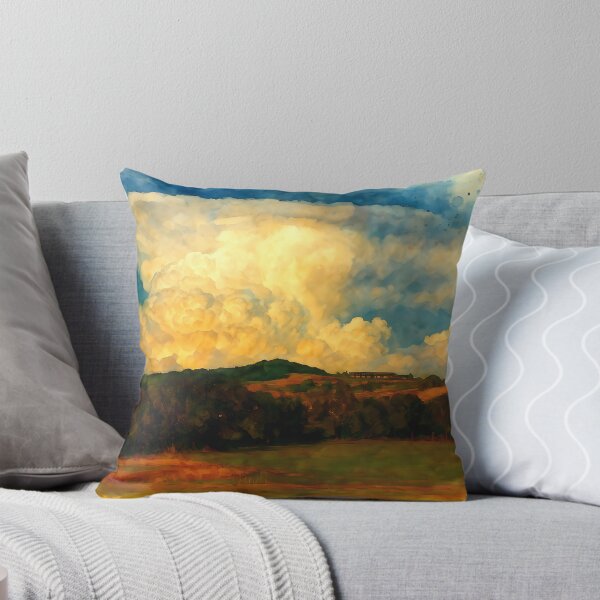Item preview, Dramatic Storm Clouds Over Golden Countryside – Watercolor Landscape Art designed and sold by M.ALK.Watercolor.
