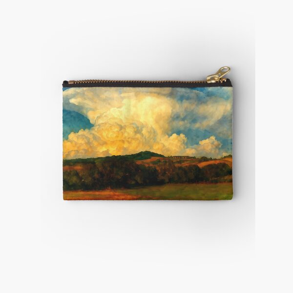 Item preview, Dramatic Storm Clouds Over Golden Countryside – Watercolor Landscape Art designed and sold by M.ALK.Watercolor.