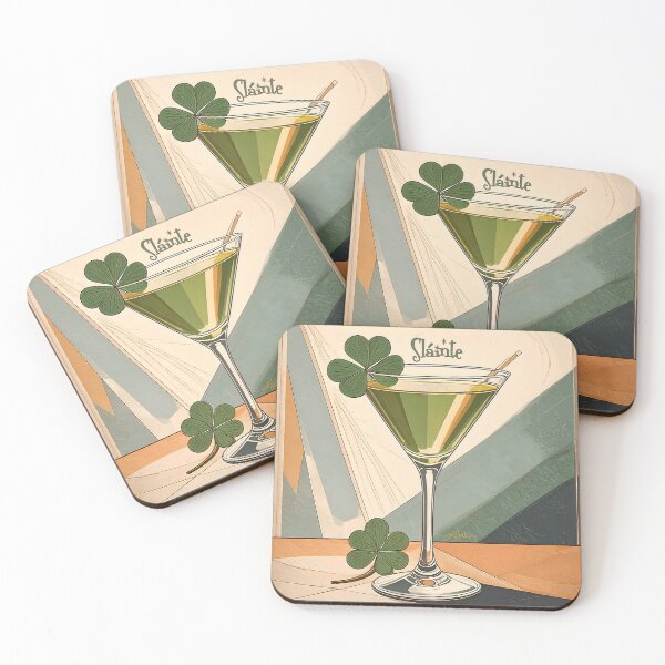 Item preview, St Patrick's Day Shamrock Martini Sláinte designed and sold by Lee Hiller Designs.