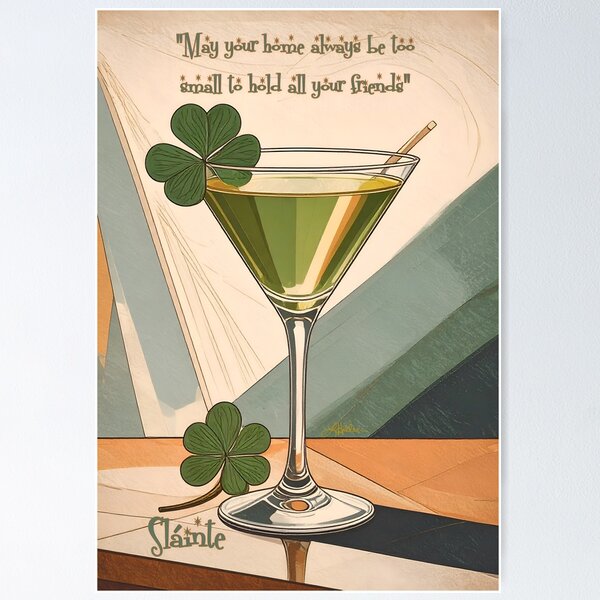 Item preview, St Patrick's Day Shamrock Martini Sláinte designed and sold by Lee Hiller Designs.