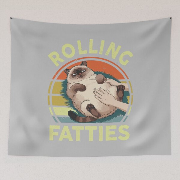 Item preview, Funny Rolling Fatties Siamese Cat Breed Mom Dad Kitten Retro designed and sold by mjohnson9.