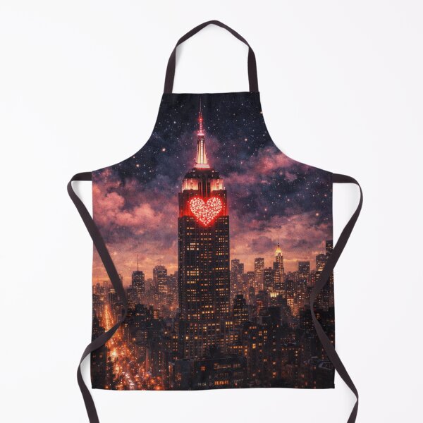 Item preview, Empire State Building Heart Lights Art Print – Romantic NYC Night Skyline Valentine Design designed and sold by SezzyDesigns.