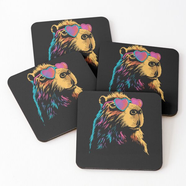 Item preview, Copy of Capybara Heart Glasses Neon Colorful Retro Animal Art Sublimation PNG designed and sold by DigitalArtByNow.