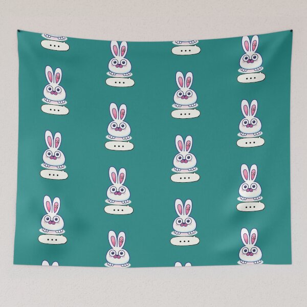 Item preview, LaMaisonOfMY MY BLANK STARE RABBIT COLLECTION  NO. 3 On Green designed and sold by LaMaisonOfMY.