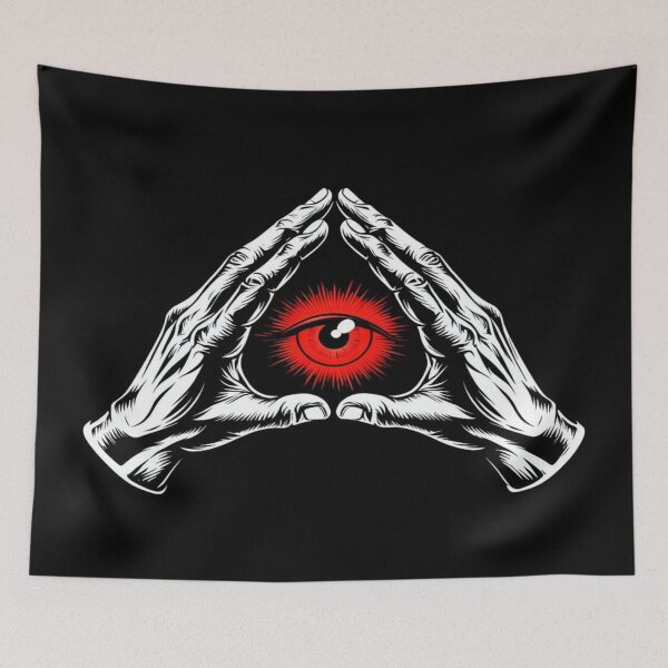 Item preview, Mystic Skeleton Hands with Red Eye – Esoteric Symbolism, Occult Art, Gothic Surreal Design designed and sold by Bright Nest Studio.