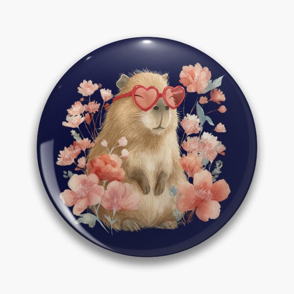 Item preview, Copy of Capybara Heart Glasses Watercolor Floral Cute Valentine Animal Art Sublimation File designed and sold by DigitalArtByNow.