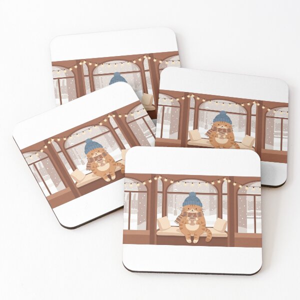 Item preview, Cozy Cat Enjoying Coffee in a Cute Café designed and sold by Fandom Universe.