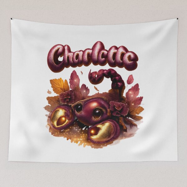 Item preview, Charlotte Scorpio – Cute Mystical Scorpion Fantasy Zodiac Name Art designed and sold by AlexLineArt.