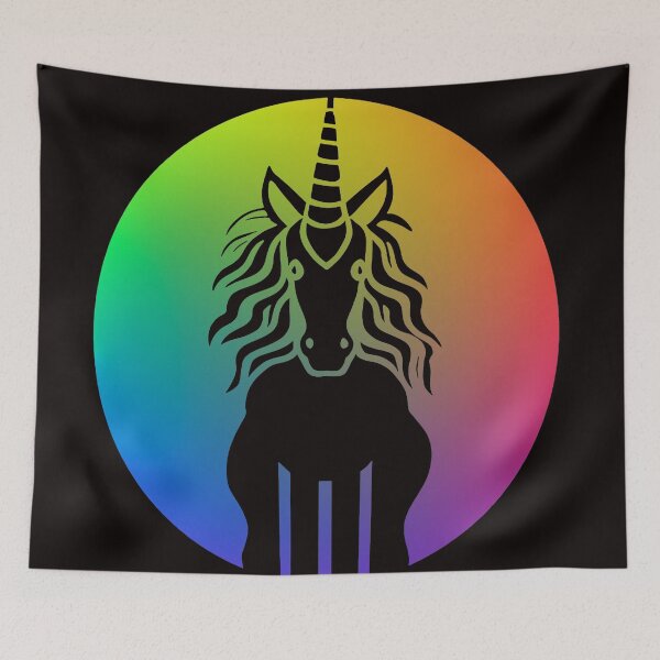 Artikelvorschau, Rainbow Unicorn Silhouette – Colorful Logo entworfen und verkauft von DCSMKreativ.