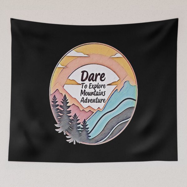 Item preview, Dare To Explore Mountains Adventure Hiking Badge designed and sold by creativerooney.