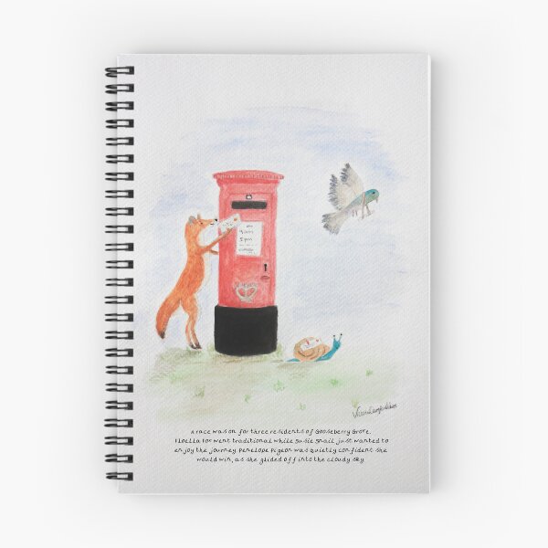 Item preview, Watercolour Print of Fox, Pigeon and Snail Sending Letters designed and sold by Victoria Careford White.