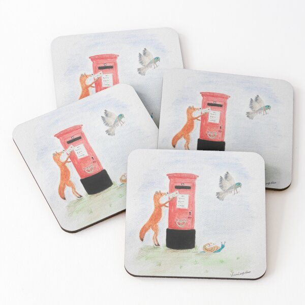 Item preview, Watercolour Print of Fox, Pigeon and Snail Sending Letters designed and sold by CreamTeaAndTails.