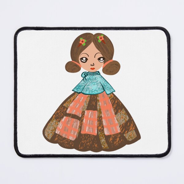 Item preview, Whimsical Folk Doll in Plaid & Earth Tones designed and sold by Thidagrafictic.