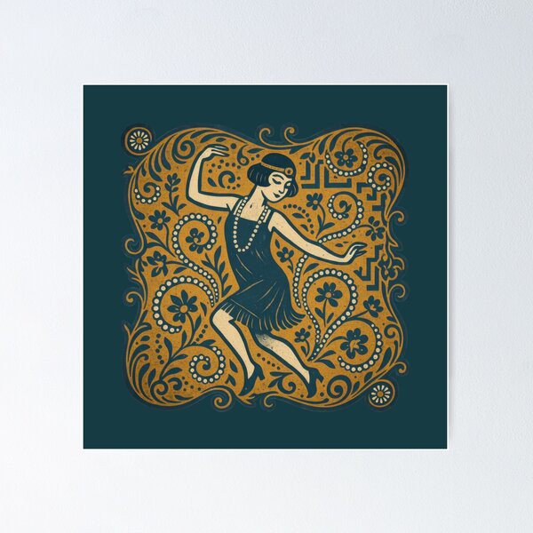 Item preview, Flapper Joy in Midnight Blossoms designed and sold by EdvvinStudios.