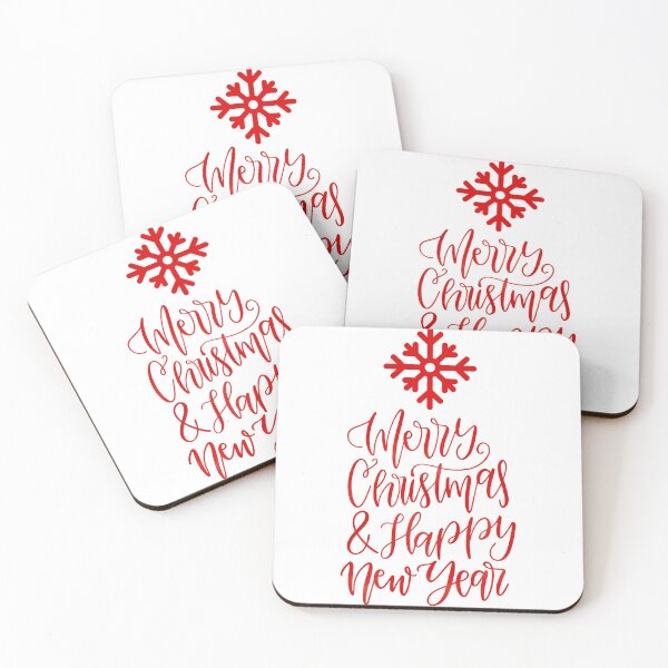 Item preview, Merry Christmas and Happy New Year Red Calligraphy designed and sold by DesignArtist.ia.
