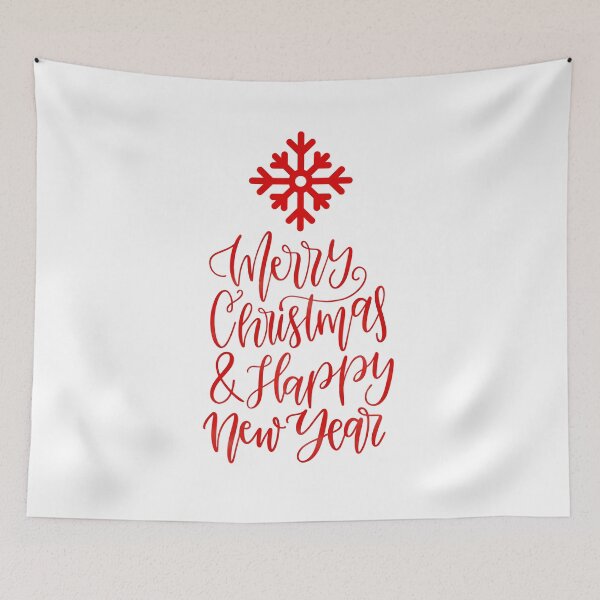 Item preview, Merry Christmas and Happy New Year Red Calligraphy designed and sold by DesignArtist.ia.