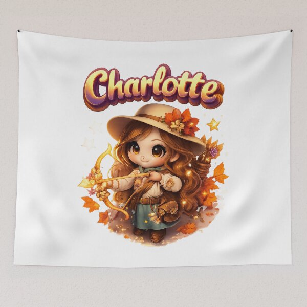 Item preview, Charlotte Sagittarius – Cute Archer Fantasy Zodiac Name Art designed and sold by AlexLineArt.