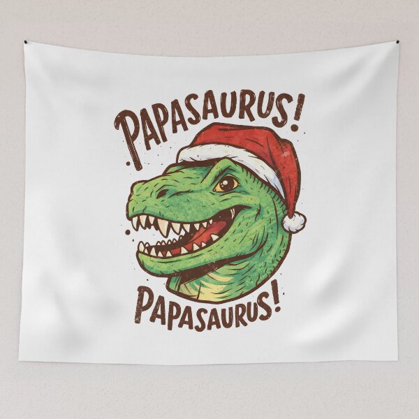 Item preview,  Funny Christmas Dinosaur Wearing Santa Hat Papasaurus Holiday designed and sold by DrawHandArt.