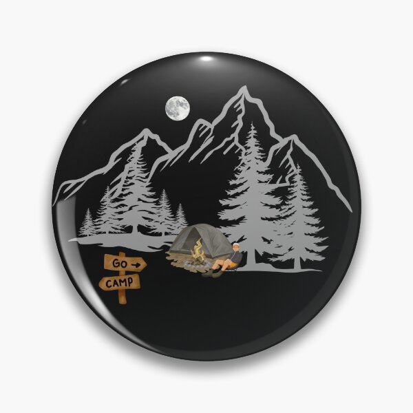 Artikelvorschau, Freedom Camping by the Campfire - Man in Mountain Wilderness Hiking Art. entworfen und verkauft von LunaPrintCo.