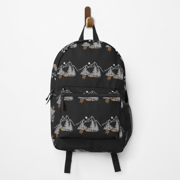 Item preview, Freedom Camping by the Campfire - Man in Mountain Wilderness Hiking Art. designed and sold by LunaPrintCo.