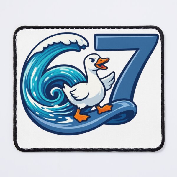 Item preview, Goose 67 Cute Aesthetic Design – Dripping Numbers, Pastel Animal Art designed and sold by bilal sibgui.