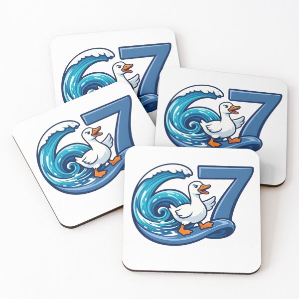 Item preview, Goose 67 Cute Aesthetic Design – Dripping Numbers, Pastel Animal Art designed and sold by bilal sibgui.
