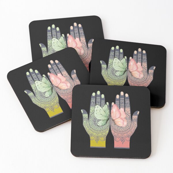 Item preview, Symbolic Hands with Butterflies – Duality, Transformation and Inner Energy designed and sold by JuanaDesigns.