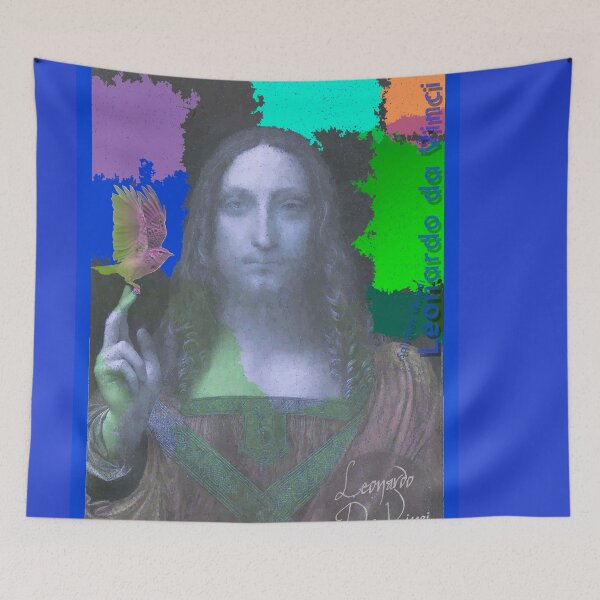 Item preview, Leonardo Da Vinci's Salvator Mundi and Lark Bird (Pop Art by ACCI) designed and sold by VanyssaGraphics.