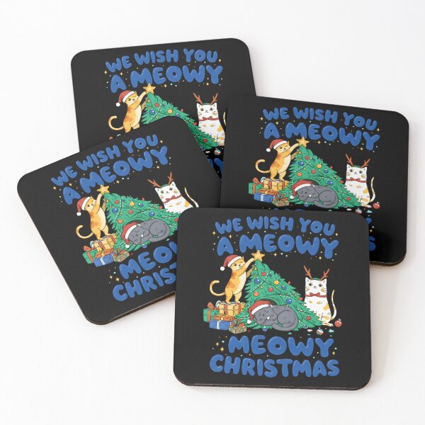 Item preview, Cute Christmas Cats We Wish You A Meowy Christmas Design designed and sold by DrawHandArt.
