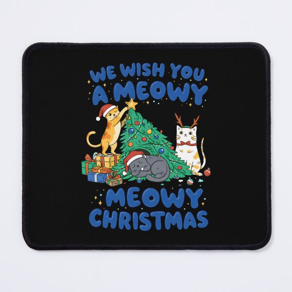 Item preview, Cute Christmas Cats We Wish You A Meowy Christmas Design designed and sold by DrawHandArt.