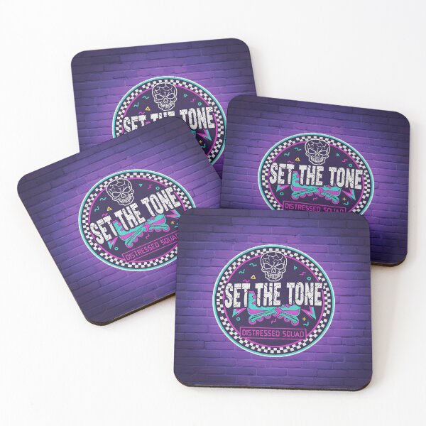 Item preview, Set The Tone distressed squad emblem on purple brick wall designed and sold by homydesign.