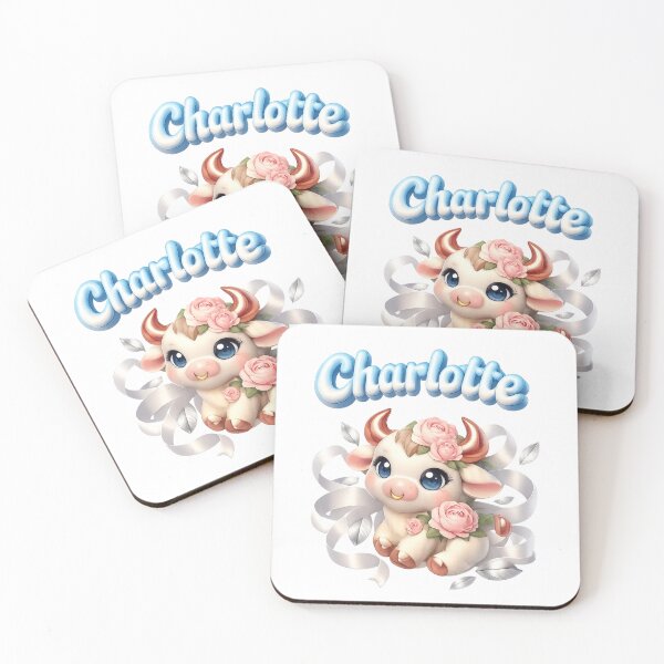 Item preview, Charlotte Taurus – Cute Floral Zodiac Name Art Design designed and sold by AlexLineArt.