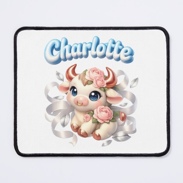 Item preview, Charlotte Taurus – Cute Floral Zodiac Name Art Design designed and sold by AlexLineArt.