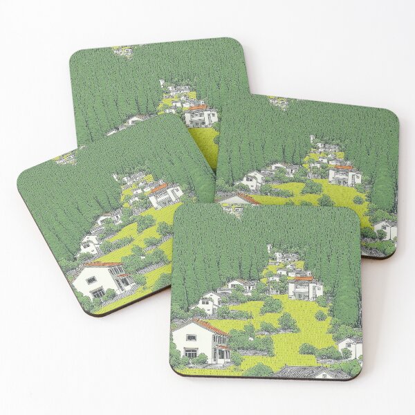 Item preview, Idyllic Chinese Countryside Village Lush Green Illustration designed and sold by R&B Art and design.