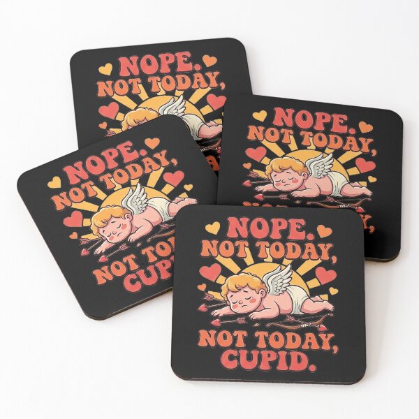 Item preview, Nope Not Today Cupid Funny Anti Valentine Art designed and sold by QuipQuips.