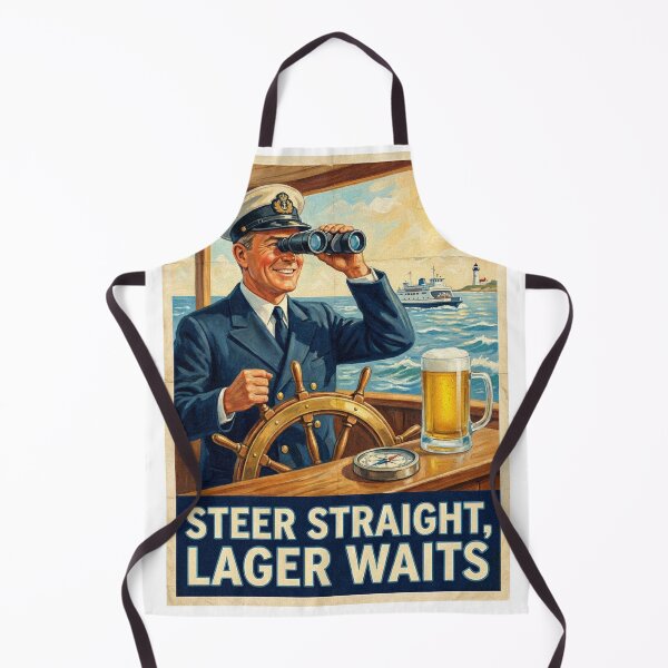 Item preview, Steer Straight Lager Waits Martha’s Vineyard Ferry Poster designed and sold by Cozy-Old-Pub.