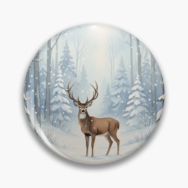 Item preview, Majestic Deer in a Snow Covered Winter Forest designed and sold by homydesign.