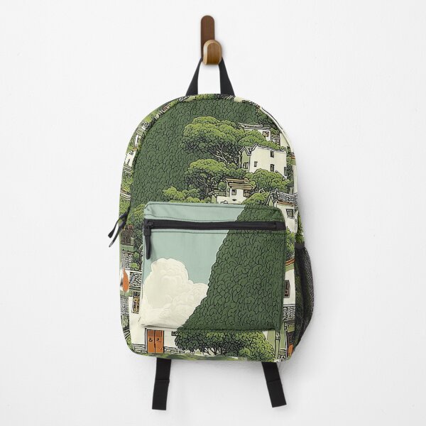 Item preview, Idyllic Chinese Countryside Village Lush Green Illustration designed and sold by R&B Art and design.