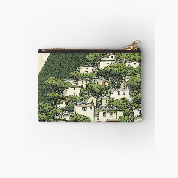 Item preview, Idyllic Chinese Countryside Village Lush Green Illustration designed and sold by R&B Art and design.