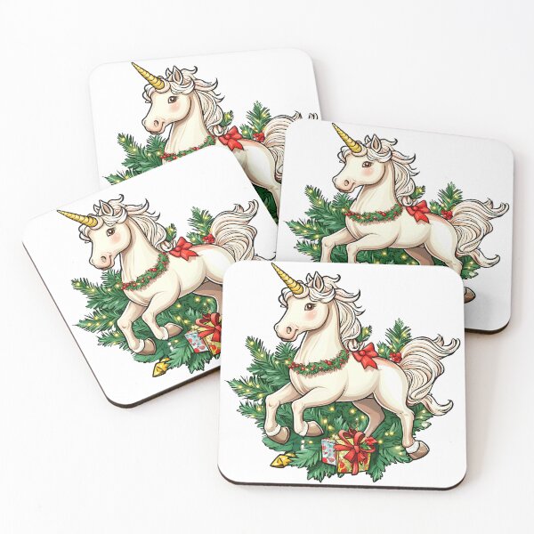 Item preview, Christmas Unicorn with Garland and Gifts designed and sold by DesignArtist.ia.