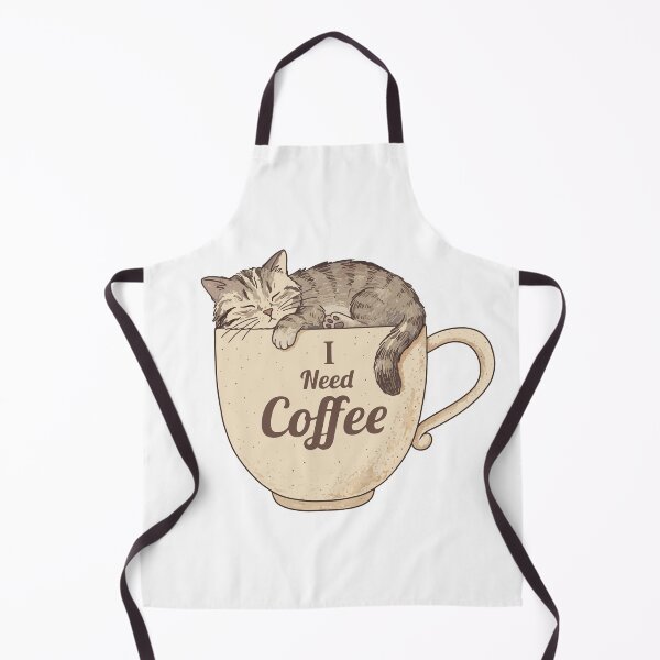 Item preview, I Need Coffee Sleepy Cat In Mug designed and sold by Lora Art.