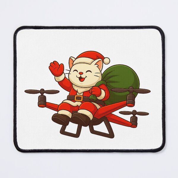 Item preview, Santa claws Cat on drone designed and sold by UniqueDesignHub.