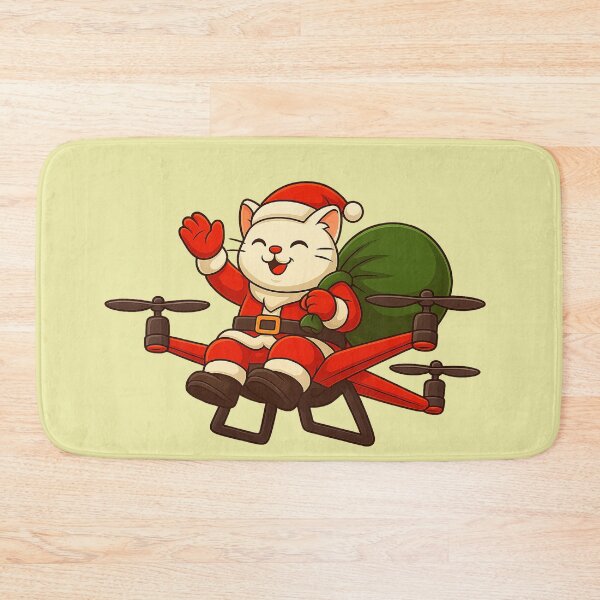 Item preview, Santa claws Cat on drone designed and sold by UniqueDesignHub.