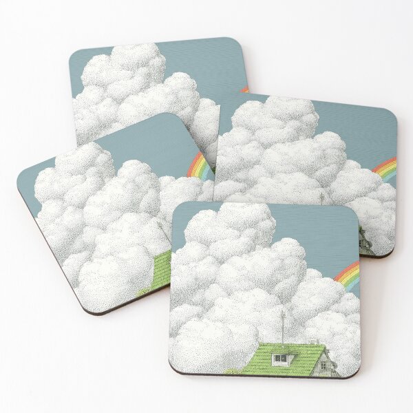 Item preview, Moebius Style Cloud House and Rainbow Surreal Art designed and sold by R&B Art and design.